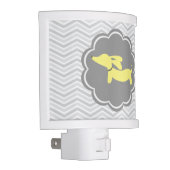 Dachshund Night Light Yellow and Gray for Nursery (Right)