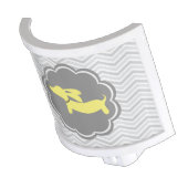 Dachshund Night Light Yellow and Gray for Nursery (Angled)