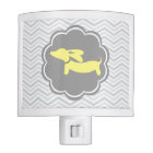 Dachshund Night Light Yellow and Gray for Nursery