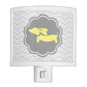 Dachshund Night Light Yellow and Gray for Nursery (Front)
