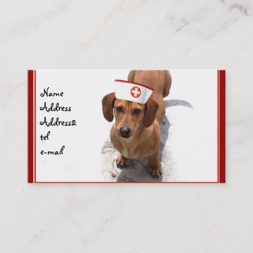 Dachshund nurse business card