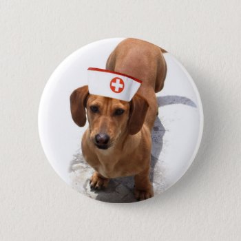 Dachshund Nurse Button by ritmoboxer at Zazzle