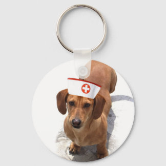 Dachshund nurse keychain