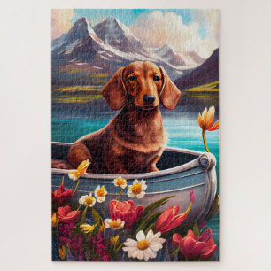 Dachshund on a Paddle: A Scenic Adventure Jigsaw Puzzle