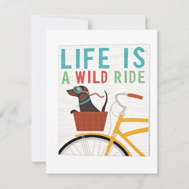 Dachshund on Bicycle Thank You Card (Front)