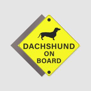 Dachshund on Board Funny Dog Bumper Car Magnet