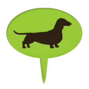 Dachshund on Green (Color is Customizable) Cake Topper