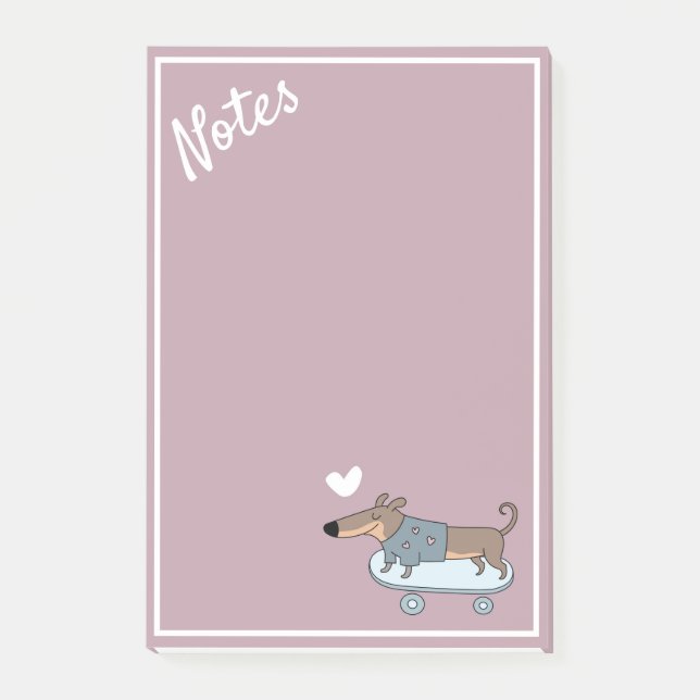 Dachshund on Skateboard Notes (Front)