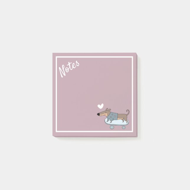 Dachshund on Skateboard Notes (Front)