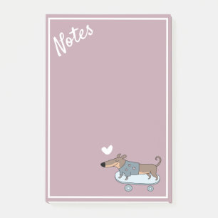 Dachshund on Skateboard Post-It Notes