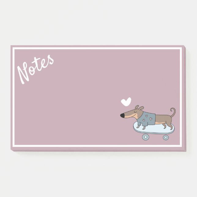 Dachshund on Skateboard Post-It Notes (Front)