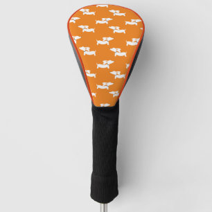 Dachshund Orange Golf Head Cover Golfer Gift