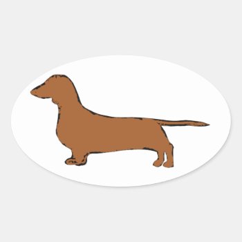 Dachshund Oval Sticker by BreakoutTees at Zazzle