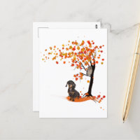 Dachshund Owl And Fall Tree Dachshund Lover Autumn