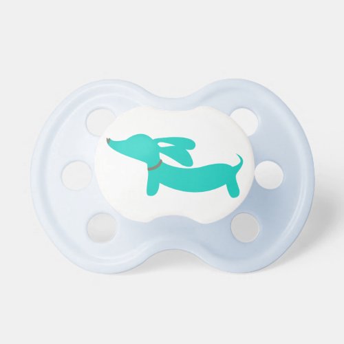 Dachshund Pacifier Blue Baby Boy Doxie Paci Binky