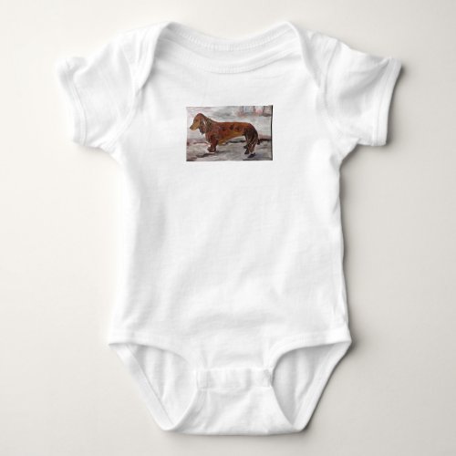 Dachshund Painting Baby T_Shirt Baby Bodysuit