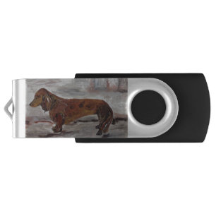 Dachshund Painting USB Flashdrive Flash Drive