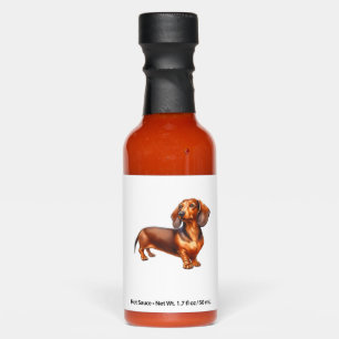 Dachshund Painting - Weiner Dog Watercolor Paintin Hot Sauces