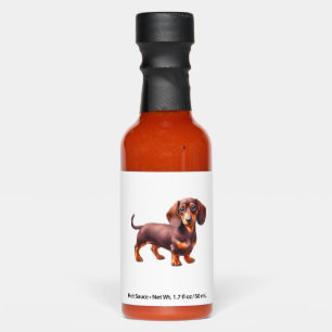 Dachshund Painting - Weiner Dog Watercolor Paintin Hot Sauces