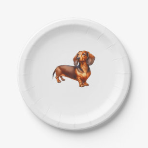 Dachshund Painting - Weiner Dog Watercolor Paintin Paper Plates
