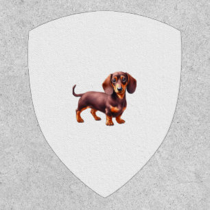Dachshund Painting - Weiner Dog Watercolor Paintin Patch
