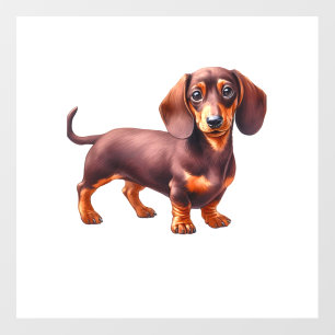 Dachshund Painting - Weiner Dog Watercolor Paintin Wall Decal