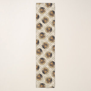 Dachshund Painting Wire-haired Black & Tan Dog Art Scarf