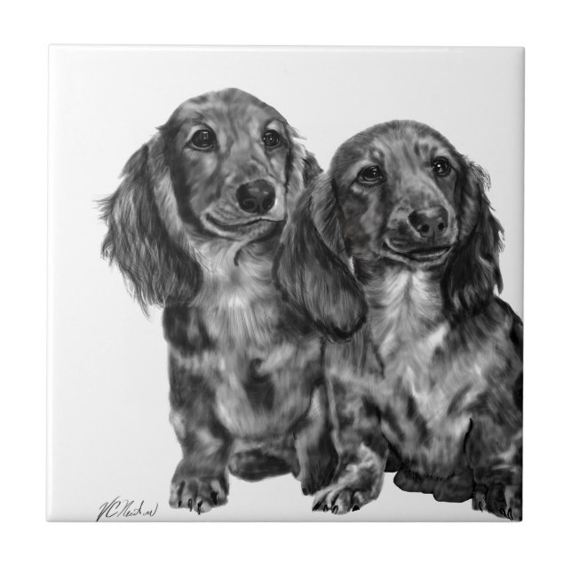 Dachshund Pair Tile (Front)