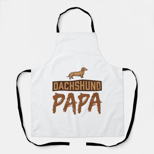 Dachshund Papa Vintage Engraving Dog Dad Design_1 Apron