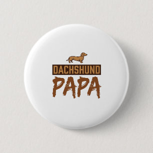 Dachshund Papa Vintage Engraving Dog Dad Design_1 Button