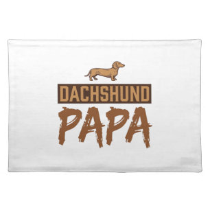Dachshund Papa Vintage Engraving Dog Dad Design_1 Cloth Placemat