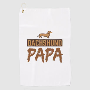 Dachshund Papa Vintage Engraving Dog Dad Design_1 Golf Towel