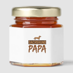 Dachshund Papa Vintage Engraving Dog Dad Design_1 Honey Jar Favors