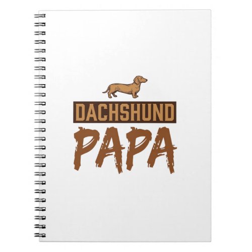 Dachshund Papa Vintage Engraving Dog Dad Design_1 Notebook