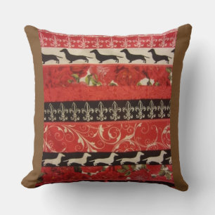 Dachshund Parade Throw Pillow