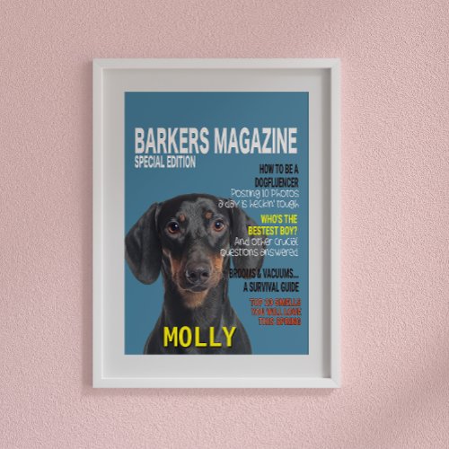 Dachshund Parody Magazine Cover Poster