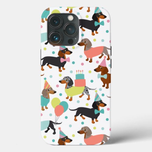 Dachshund Party iPhone 13 Pro Case