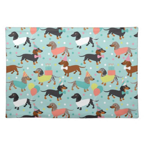 Dachshund Party Cloth Placemat