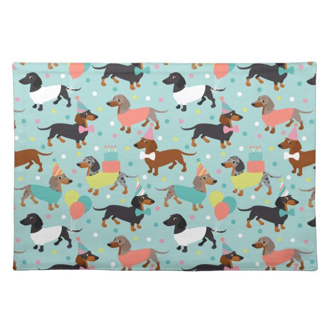 Dachshund Party Cloth Placemat (Front)