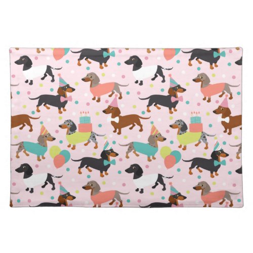 Dachshund Party Cloth Placemat
