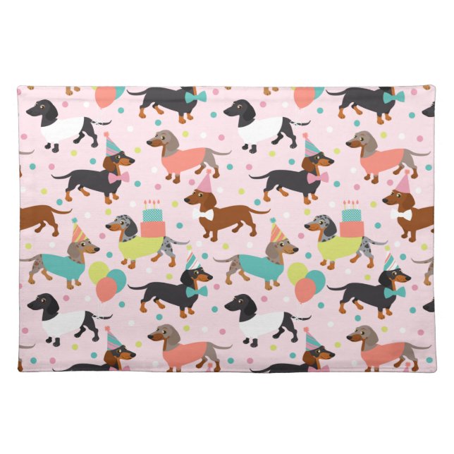 Dachshund Party Cloth Placemat (Front)