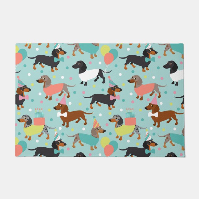 Dachshund Party Doormat (Front)