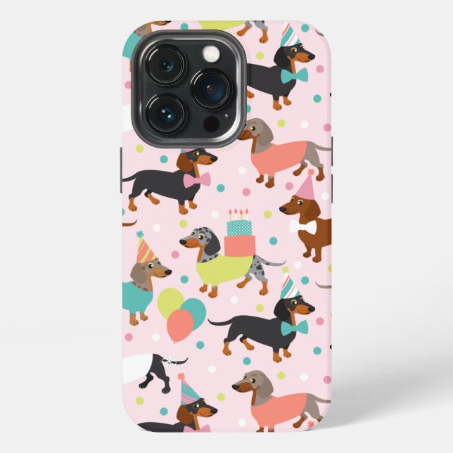 Dachshund Party Iphone Case (Back)