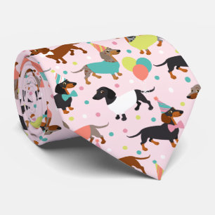 Dachshund Party Neck Tie