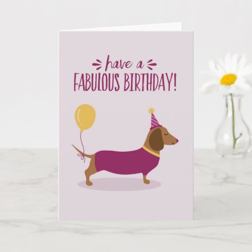 Dachshund Party Sausage Dog Cute Birthday Card