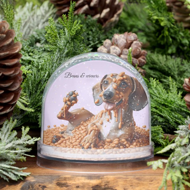 Dachshund Party Snow Globe (Winter)