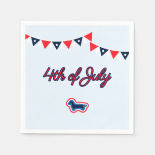 Dachshund Patriotic Red White And Blue 4th Of July Napkins