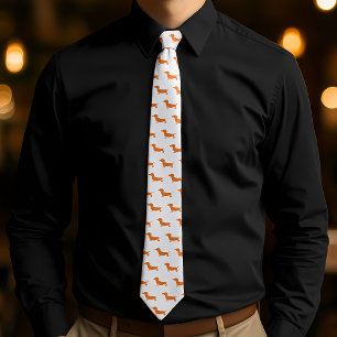 Dachshund Pattern Cute Wiener Dog Print Neck Tie