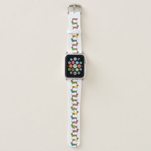 Dachshund Pattern Fun Colorful Dog Themed Apple Watch Band