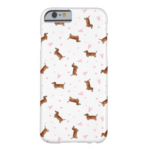 Dachshund Pattern _ Hearts Barely There iPhone 6 Case